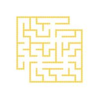 A colored square labyrinth with an entrance and an exit. Simple flat vector illustration isolated on white background. With a place for your drawings