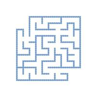 A colored square labyrinth with an entrance and an exit. Simple flat vector illustration isolated on white background. With a place for your drawings