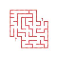 A colored square labyrinth with an entrance and an exit. Simple flat vector illustration isolated on white background. With a place for your drawings