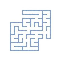 A colored square labyrinth with an entrance and an exit. Simple flat vector illustration isolated on white background. With a place for your drawings