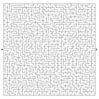 Abstract complex square maze with entrance and exit. An interesting game for children and adults. A mysterious puzzle. Vector illustration isolated on white background.