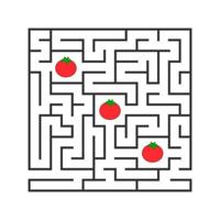 Funny maze. Game for kids. Puzzle for children. Cartoon style. Labyrinth conundrum. Color vector illustration. The development of logical and spatial thinking.