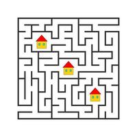 Funny maze. Game for kids. Puzzle for children. Cartoon style. Labyrinth conundrum. Color vector illustration. The development of logical and spatial thinking.