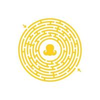Funny maze. Game for kids. Puzzle for children. Cartoon style. Labyrinth conundrum. Color vector illustration. The development of logical and spatial thinking.