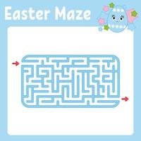 Maze. Game for kids. Funny labyrinth. Activity page. Puzzle for children. Cartoon style. Riddle for preschool. Education developing worksheet. Color vector illustration.