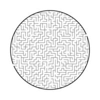 Difficult big round labyrinth. Game for kids and adults. Puzzle for children. Labyrinth conundrum. Flat vector illustration isolated on white background.