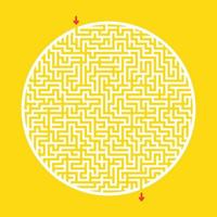 Difficult big round maze. Game for kids and adults. Puzzle for children. Labyrinth conundrum. Flat vector illustration.