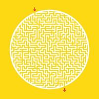 Difficult big round maze. Game for kids and adults. Puzzle for children. Labyrinth conundrum. Flat vector illustration.