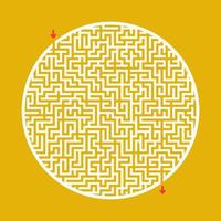 Difficult big round maze. Game for kids and adults. Puzzle for children. Labyrinth conundrum. Flat vector illustration.