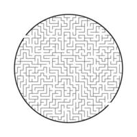 Difficult big round labyrinth. Game for kids and adults. Puzzle for children. Labyrinth conundrum. Flat vector illustration isolated on white background.