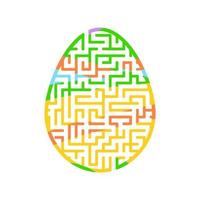 Maze easter egg. Game for kids. Puzzle for children. Cartoon style. Labyrinth conundrum. Color vector illustration. The development of logical and spatial thinking.