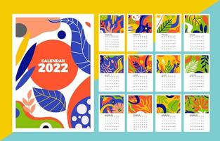 Floral 2022 Table Calendar vector