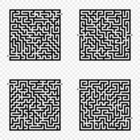 A set of mazes. Game for kids. Puzzle for children. Labyrinth conundrum. Flat vector illustration.