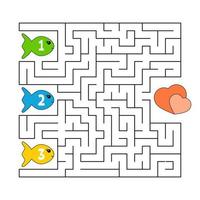 Abstract maze. Game for kids. Puzzle for children. Cartoon style. Labyrinth conundrum. Color vector illustration. The development of logical and spatial thinking.