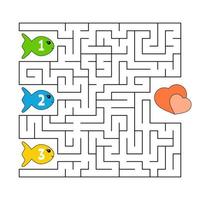 Abstract maze. Game for kids. Puzzle for children. Cartoon style. Labyrinth conundrum. Color vector illustration. The development of logical and spatial thinking.