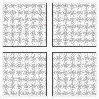 A set of mazes. Game for kids. Puzzle for children. Labyrinth conundrum. Flat vector illustration.