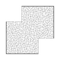 Difficult large square maze. Game for kids and adults. Puzzle for children. Labyrinth conundrum. Flat vector illustration isolated on white background.