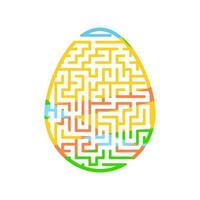Maze easter egg. Game for kids. Puzzle for children. Cartoon style. Labyrinth conundrum. Color vector illustration. The development of logical and spatial thinking.