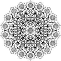 Circular pattern in the form of mandala with flower for henna, mehndi, tattoo, decoration. vector