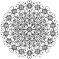 Circular pattern in the form of mandala with flower for henna, mehndi, tattoo, decoration. vector