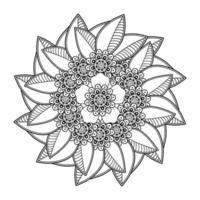 Mehndi flower for henna, mehndi, tattoo, decoration, coloring book page. vector