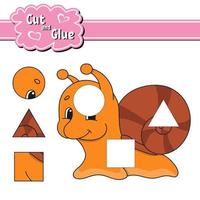 Cut and glue. Education developing worksheet. Activity page. Game for children. Isolated vector illustration in cute cartoon style.