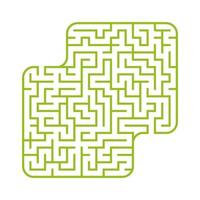 Colored square labyrinth. Game for kids. Puzzle for children. Maze conundrum. Flat vector illustration isolated on white background. With place for your image.