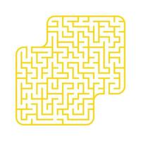 Colored square labyrinth. Game for kids. Puzzle for children. Maze conundrum. Flat vector illustration isolated on white background. With place for your image.