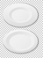 Set of white plain plate top view vector