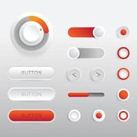 plantilla de kit de botones de interfaz de usuario vector