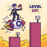 Career Level Up Concept vector