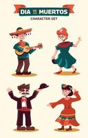 Dia De Los Muertos Character Set vector