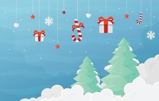 Christmas Tree Background Decoration vector
