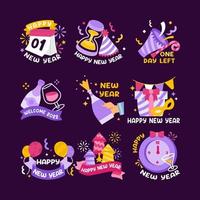 Set of New Year Cute Style Collection vector