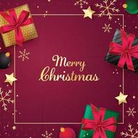 Chistmas Background with Realistic Gift Boxes vector