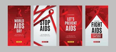 concepto de fondo del día mundial del sida para publicación en redes sociales vector