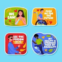 Self-Confident Quotes from Disabled People Sticker vector