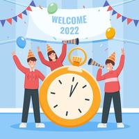 People Counting Down of New Year 2022 vector