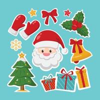 Christmas Santa Sticker Set vector