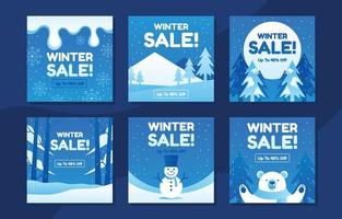 Winter Sale Social Media Post vector