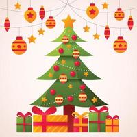 Gradient Christmas Tree Background vector