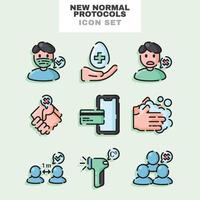 New Normal Protocols Icon Set vector