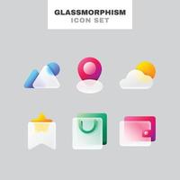 Glassmorphism Button Icon vector