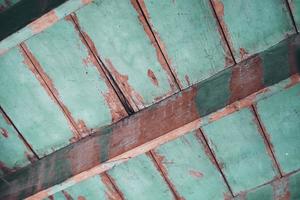 Wooden ceiling, old wood roof construction photo
