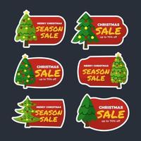 Various Shape of Christmas Tree Stickers vector