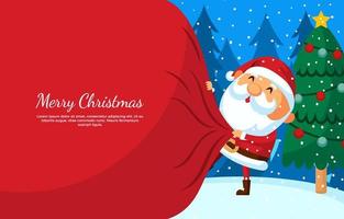 Santa Claus is Coming with a Christmas Gifts vector
