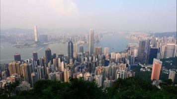 Beautiful building and architecture around Hong kong city skyline video