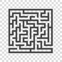 Abstract square maze. Game for kids. Puzzle for children. Labyrinth conundrum. Flat vector illustration isolated on white background.