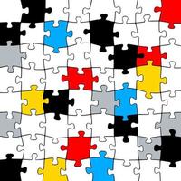 Minimal De Stijl Jigsaw Puzzle Color Composition vector