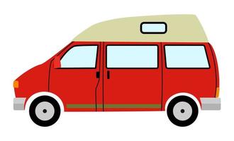 Vehículo de turismo furgoneta camper roja simple genérico